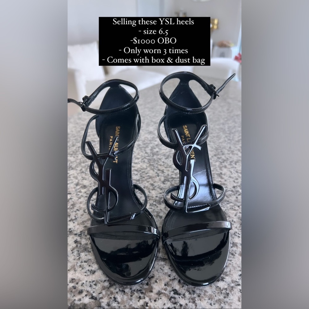 Black YSL patent leather heels